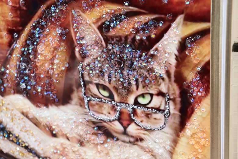 三毛猫の絵画 金色フレーム付き 【公式通販】