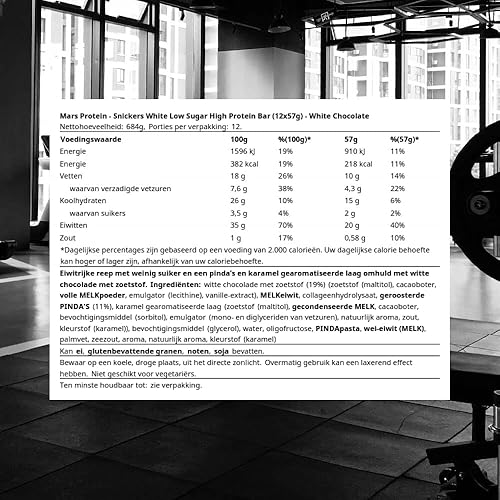Miniatura 2 de Snickers Barras - Barras bajas en azúcar y alto contenido de proteínas, chocolate blanco, 12 x 2.01 oz, 12 unidades (paquete de 1)