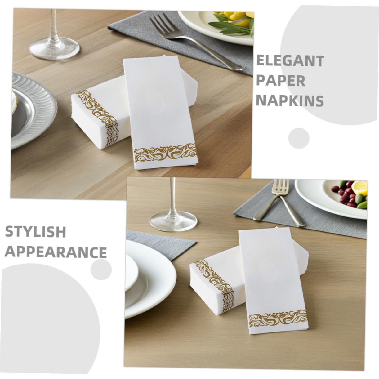 75 piezas Servilletas de Papel Decorativas Diseño Europeo Plegadas para Cenas Bodas y Uso Hogar y Restaurante
