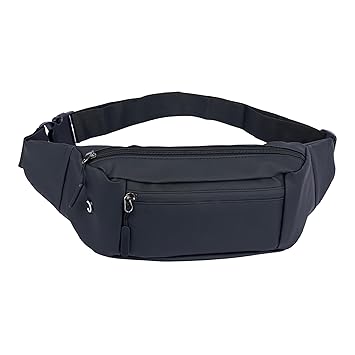 PRANIJ Waist Pack Bag Fanny Pack for Men & Women with Adjustable Strap for Outdoors Workout Traveling Casual Hands-Free Wallets Running Hiking Cycling (Black) - image, photos