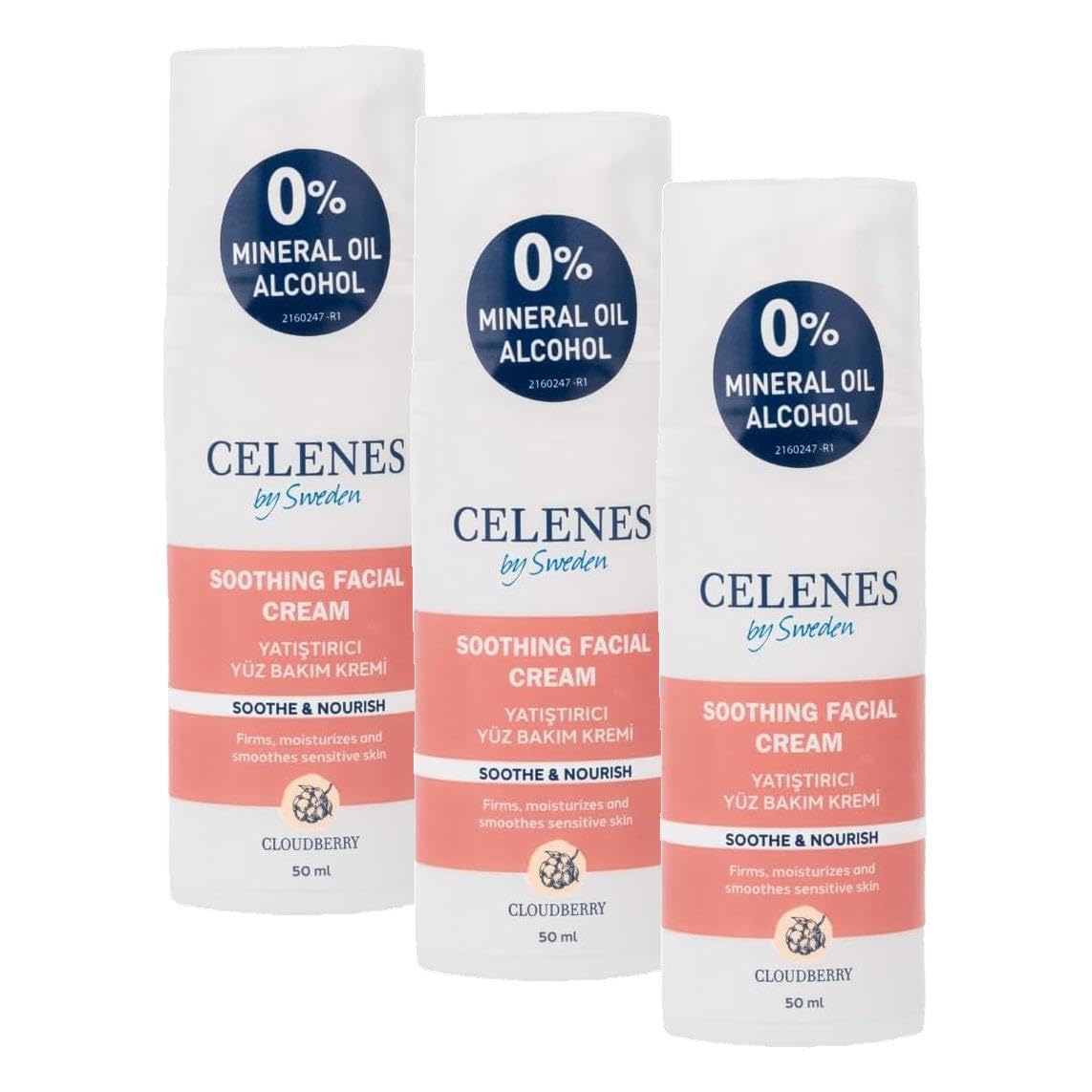 Celenes Cloudberry Yatıştırıcı Yüz Bakım Kremi Kuru Ve Hassas Ciltler (50 ml) (3 paketi)