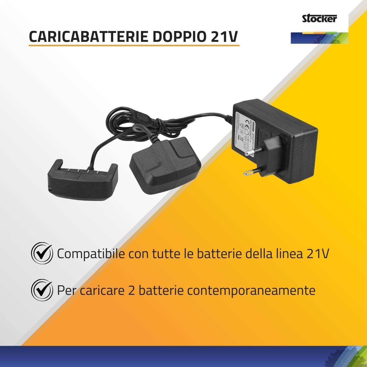 STOCKER - Kit potatura a batteria, Forbice Magma E-40 TP + Motosega E-150 LA con Batteria Power 21V 2,6Ah Fast Charge, Manico Telescopico 235 cm, Olio Catena, Garanzia Estendibile fino a 60 mesi