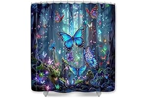 Fantasy Blue Forest Shower Curtain: A Mystical Retreat for Your Bathroom Oasis