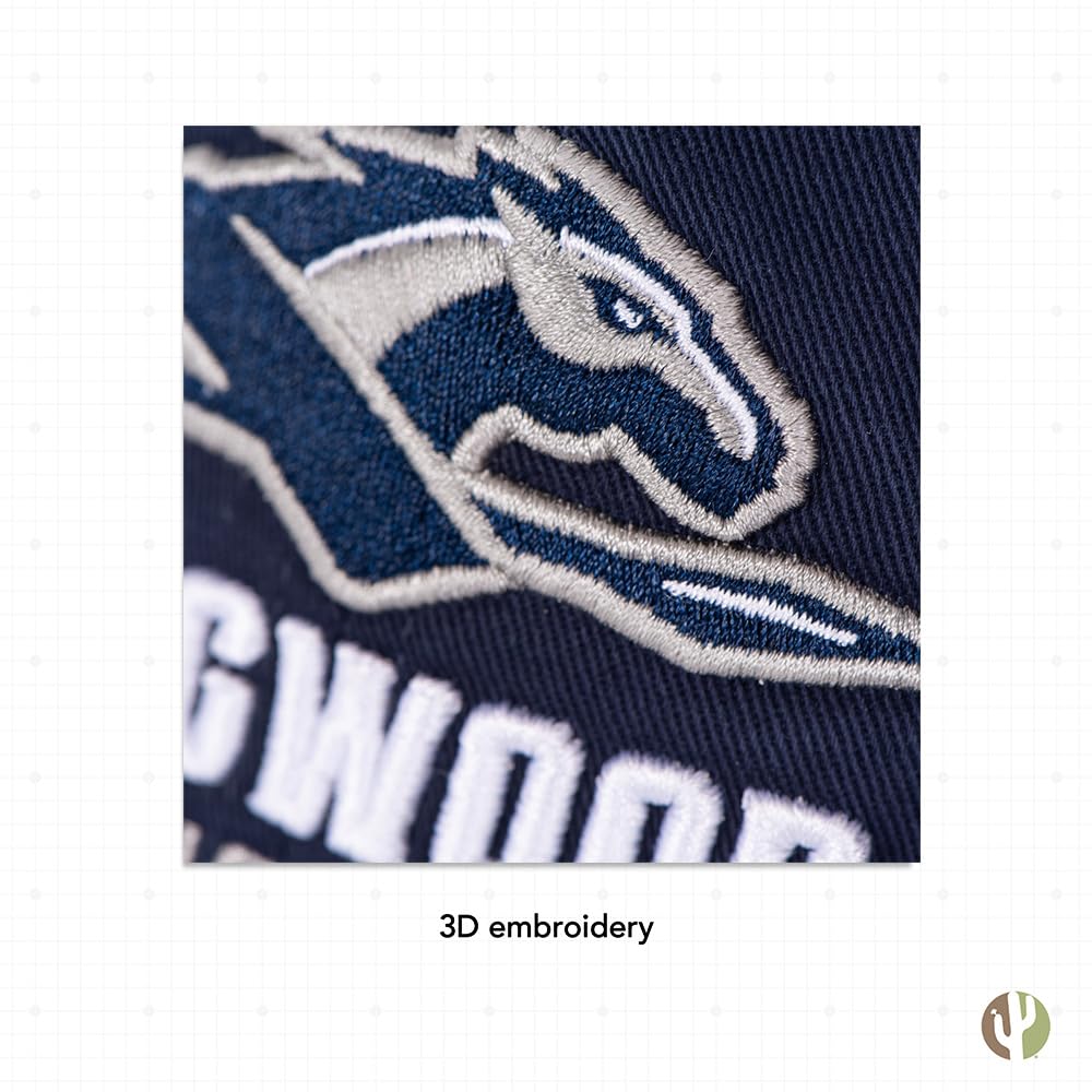 Desert Cactus Longwood University Baseball Cap - Adjustable LU Lancers Embroidered Hat In Blue - View #5
