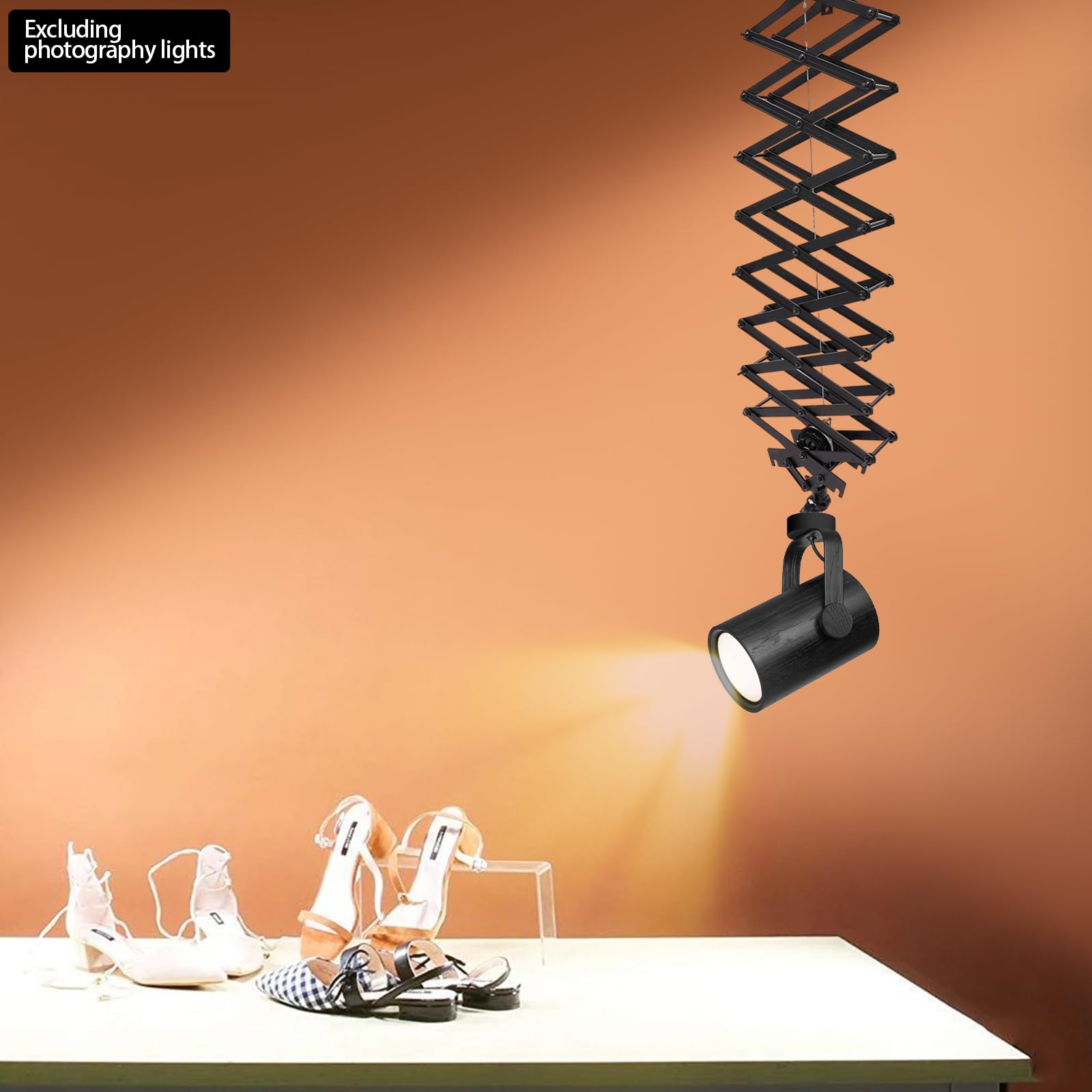 CNCEST Photography Ceiling Rail System 6.56ft Lifting Constant Force Hinge kit with Safety Rope Accessories for Live Broadcast Studio Photography Flash Specialized Equipment