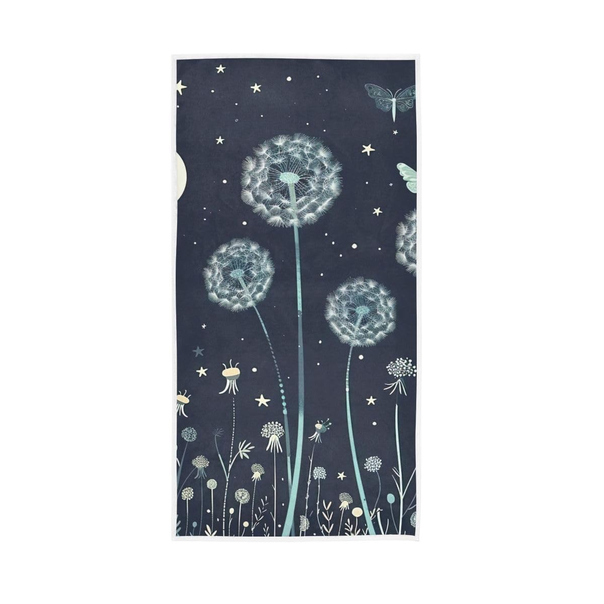 LSRCPD Dandelions and Butterfly Hand Towel, Hand Towels Cotton for Hand, Face, Hair, Yoga, Kitchen, Bath 15 x 30 Inches