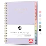 Forvencer Planner 2026-2027&comma; 17 Month Weekly and Monthly Calendar Planner&comma; Jan 2026 -May 2027&comma; 6&period;3" x 8&period;4"&comma; Daily Agenda Book with Tabs&comma; College Organizer Notebook&comma; School Supplies for Student Teacher Classroom&comma; A5&comma; Purple