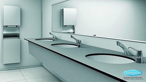 Miniatura 6 de BOBRICK 823 Dispensador manual de jabón de espuma de llenado superior, boquilla de 4 pulgadas, capacidad de 34 onzas líquidas