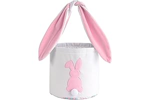 Easter Basket Anime Easter Bunny Basket Bags Carrying Gift Egg Hunt Pink...