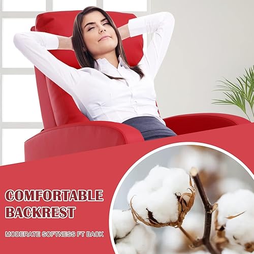 Miniatura 39 de Sillas reclinables para sala de estar, sofá reclinable de masaje para cine en casa con respaldo acolchado de piel sintética, sillón reclinable de