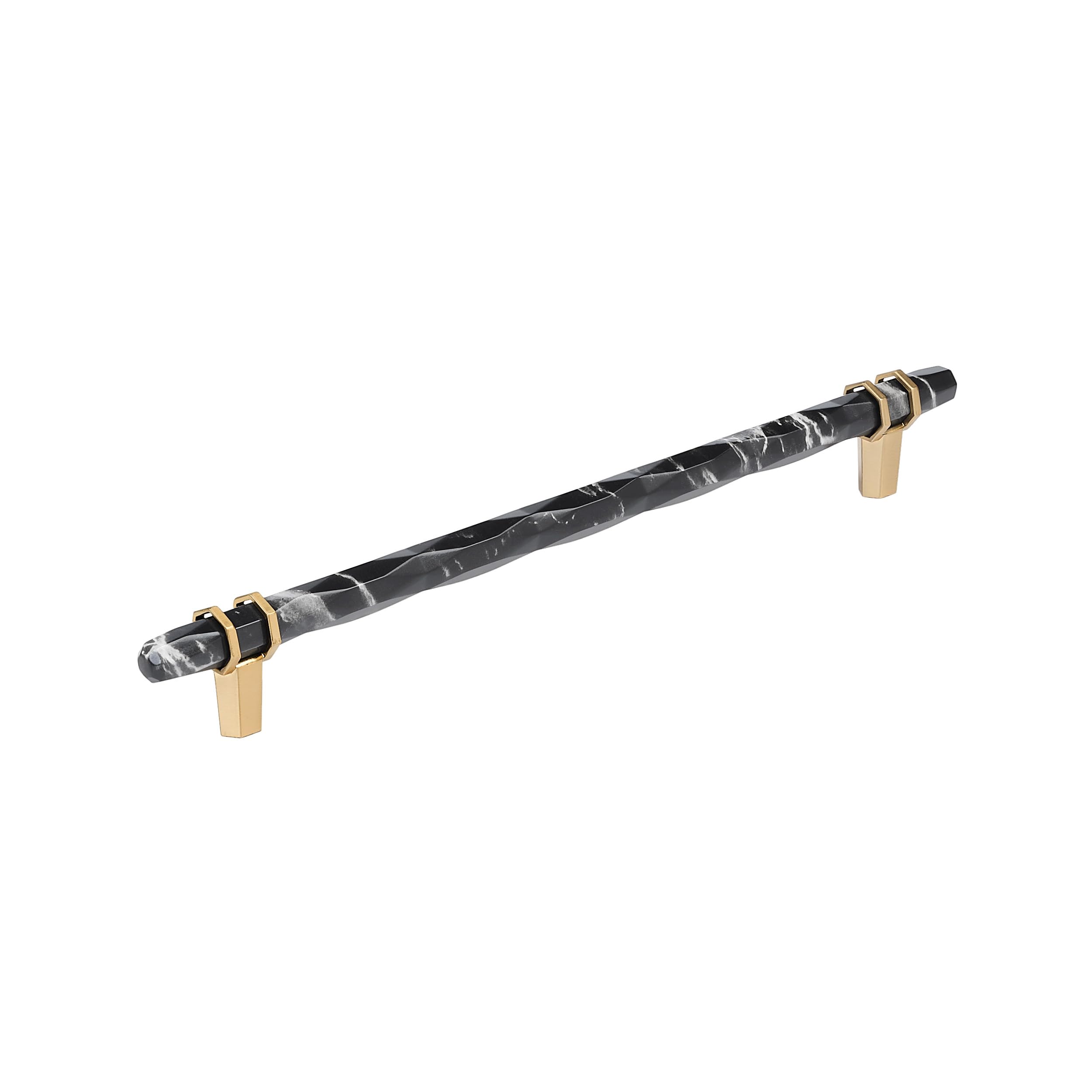 Amerock 10-1/16" Carrione Marble Black/Champagne Bronze Drawer Pull