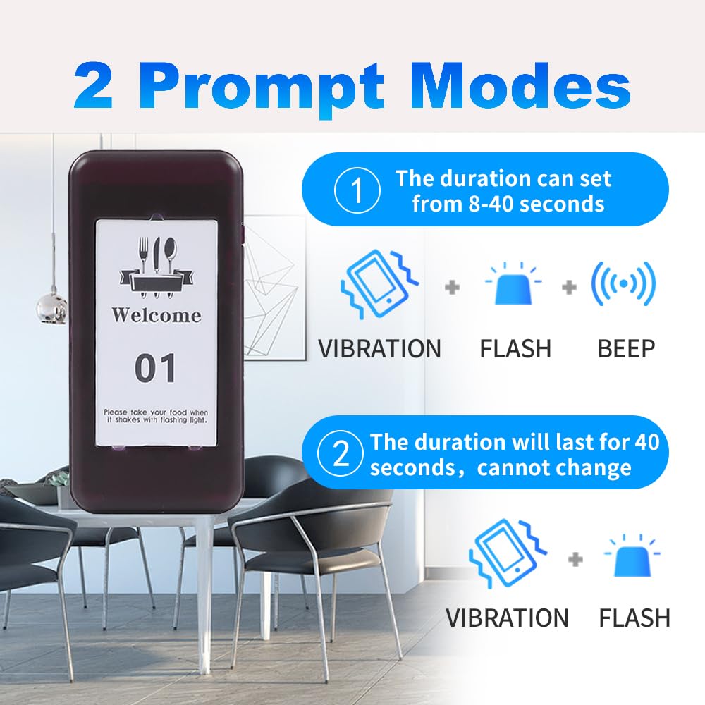 Sistema de buscapersonas de restaurantes, llamando a los clientes que esperan beepers con flash de vibración y zumbador, recordatorio de cierre, 16 buscapersonas inalámbricas para camiones