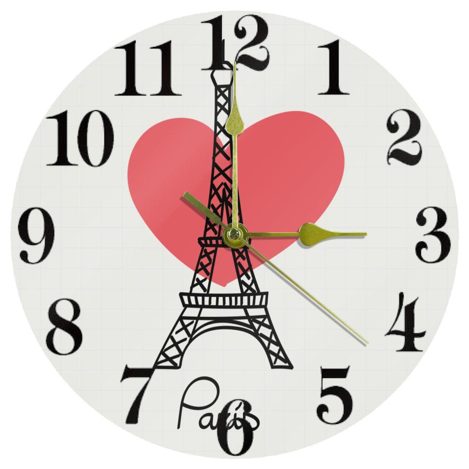 Horloge murale tour Eiffel silencieuse et sans tic-tac pour une chambre apaisante