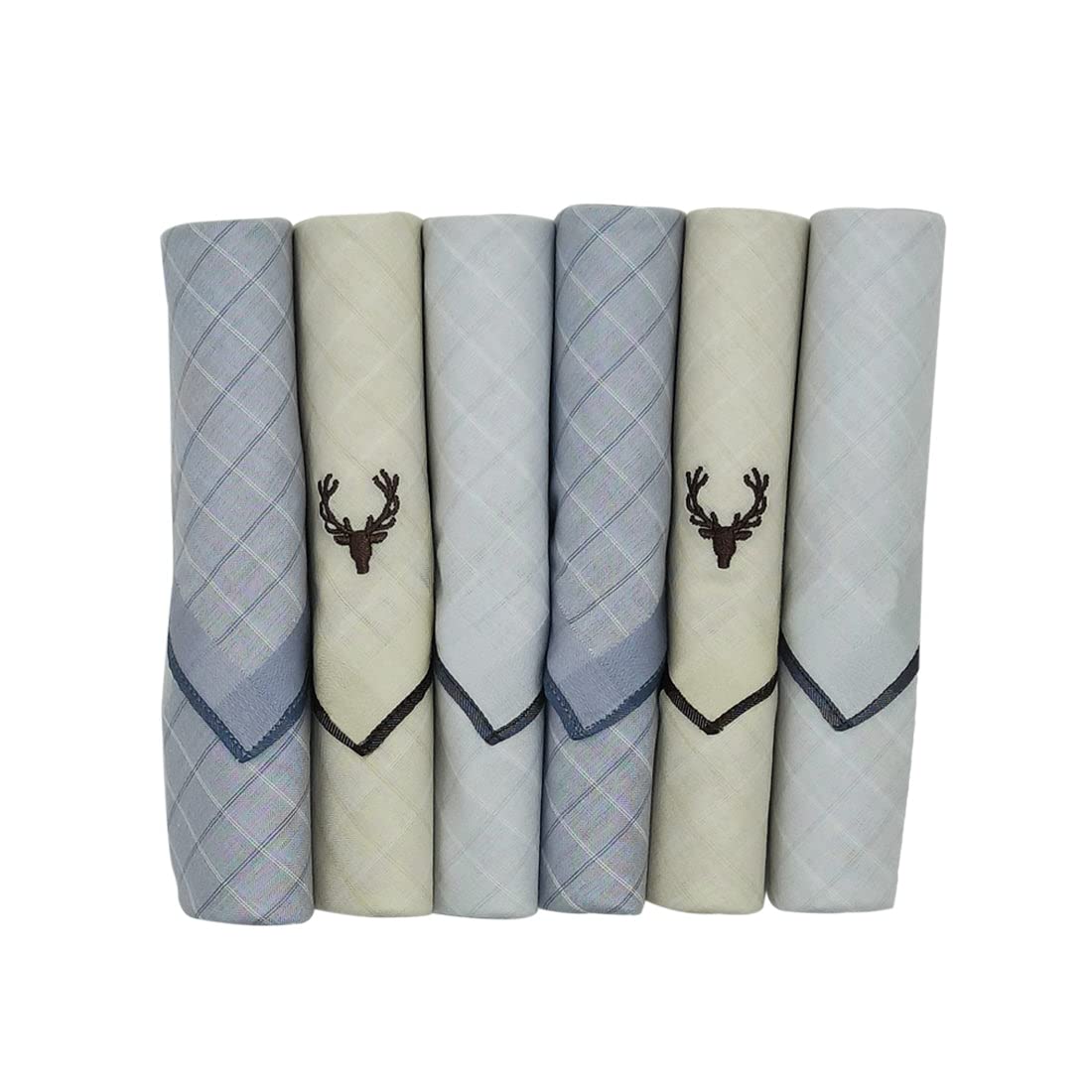 allen solly Men's Casual Style Cotton Pastel Handkerchief (Pack Of 6), Assorted, 45 46 cm X 46 cm-picture-45