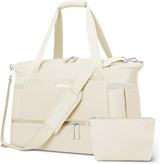 Laktru Gym Bag for Women 35L Weekender Travel Duffel with Shoe Compartment