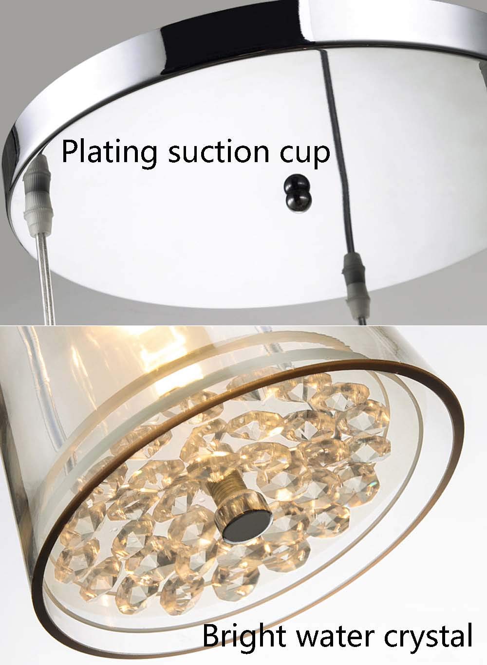3 Pendientes de araña de cristal Luces colgantes LED para salón Pantalla de cristal de cono invertido Soporte de lámpara colgante Iluminación de techo E14 para dormitorio Comedor Sala de estar Pasillo