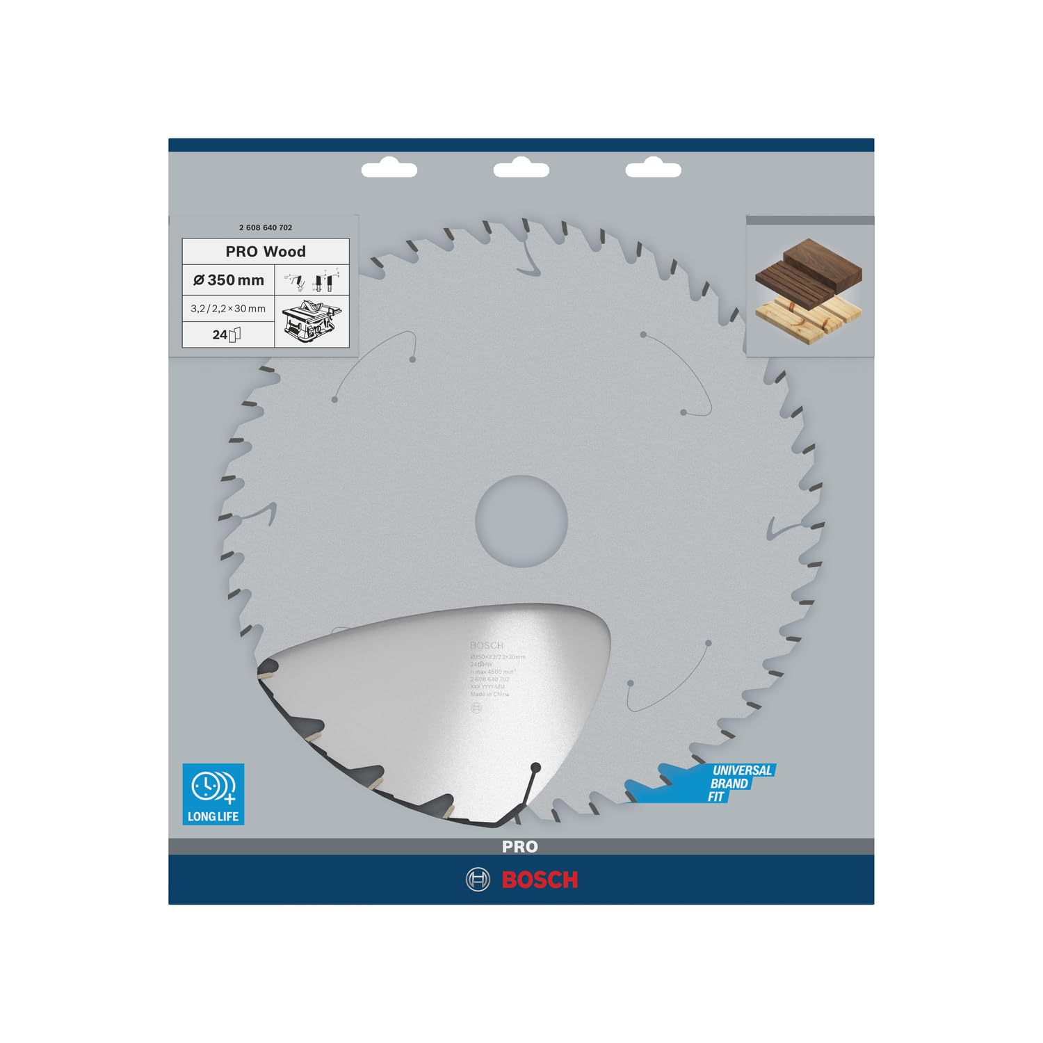 Bosch 1x Lame de scie circulaire filaire PRO Wood pour scies stationnaires