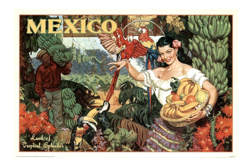 Poster de voyage mexicain extra large mat d'archivage sans cadre pour salon