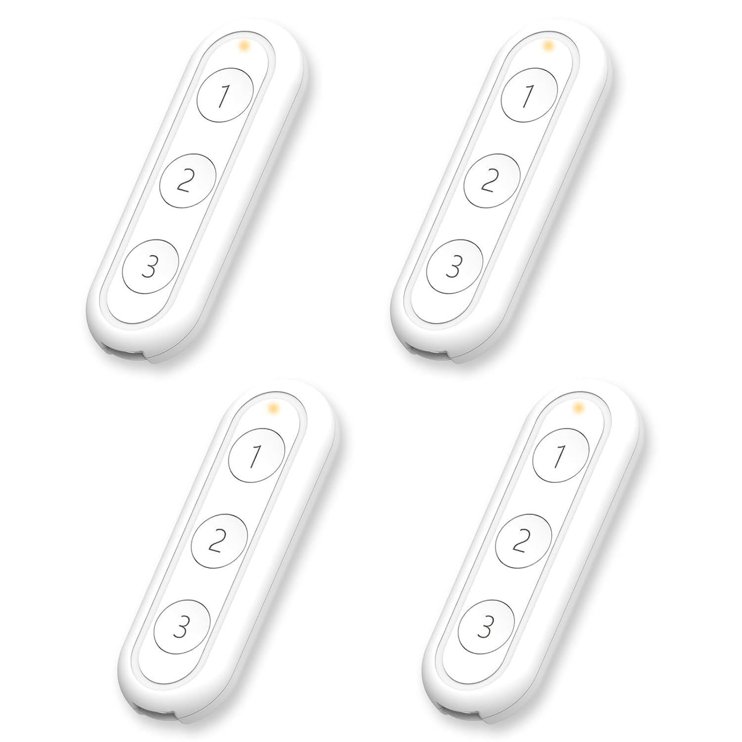 LoraTap ZigBee Intelligente Fernbedienung 4-Pack Weiß, 3-Tasten-Steuerung für Tuya Rollladen-Schaltmodule, Kompatibel mit Smart Life App, Einfache Handhabung, ZigBee Hub Erforderlich