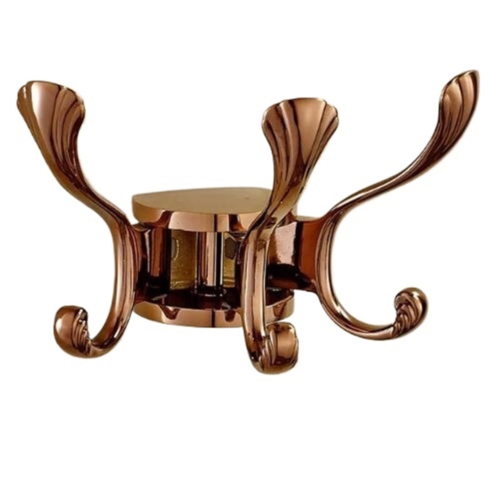 Mohuied Red Gold Brass Robe Hooks Bathroom Robe Hooks Gold Wall Mounted Clothes Rack Hanger Brass And Zinc Alloy Three Hook For Accessory For Hanging Coat Robe Keys Clothes Bags(Red Gold)