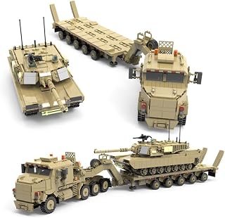 Military M1070 Armored Vehicles Building Kit, WW2 Military Tank Building Block Set, WW2 Armored Tank,Great Gifts Adult Sets for Men,3483 Pieces | WW2 Military Tank Building Block Set, Collectible Army Display and Gift for Military History Enthusiasts