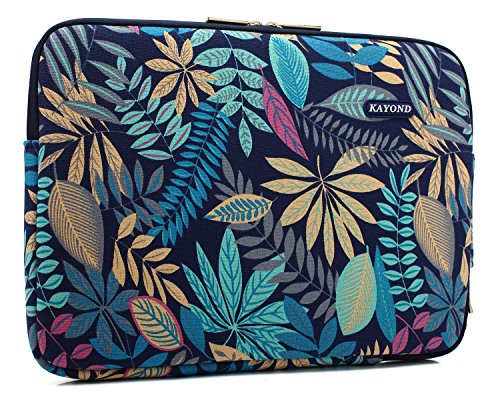 Kayond Canvas Water-Resistant For 15-15.6 Inch Laptop Sleeve Case Bag (15-15.6 Inches, Forest Series Bule) #TOP1