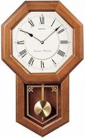Seiko Light Oak Schoolhouse Wall Clock with Westminster Chime, Pendulum, Night Silencer & Volume Control