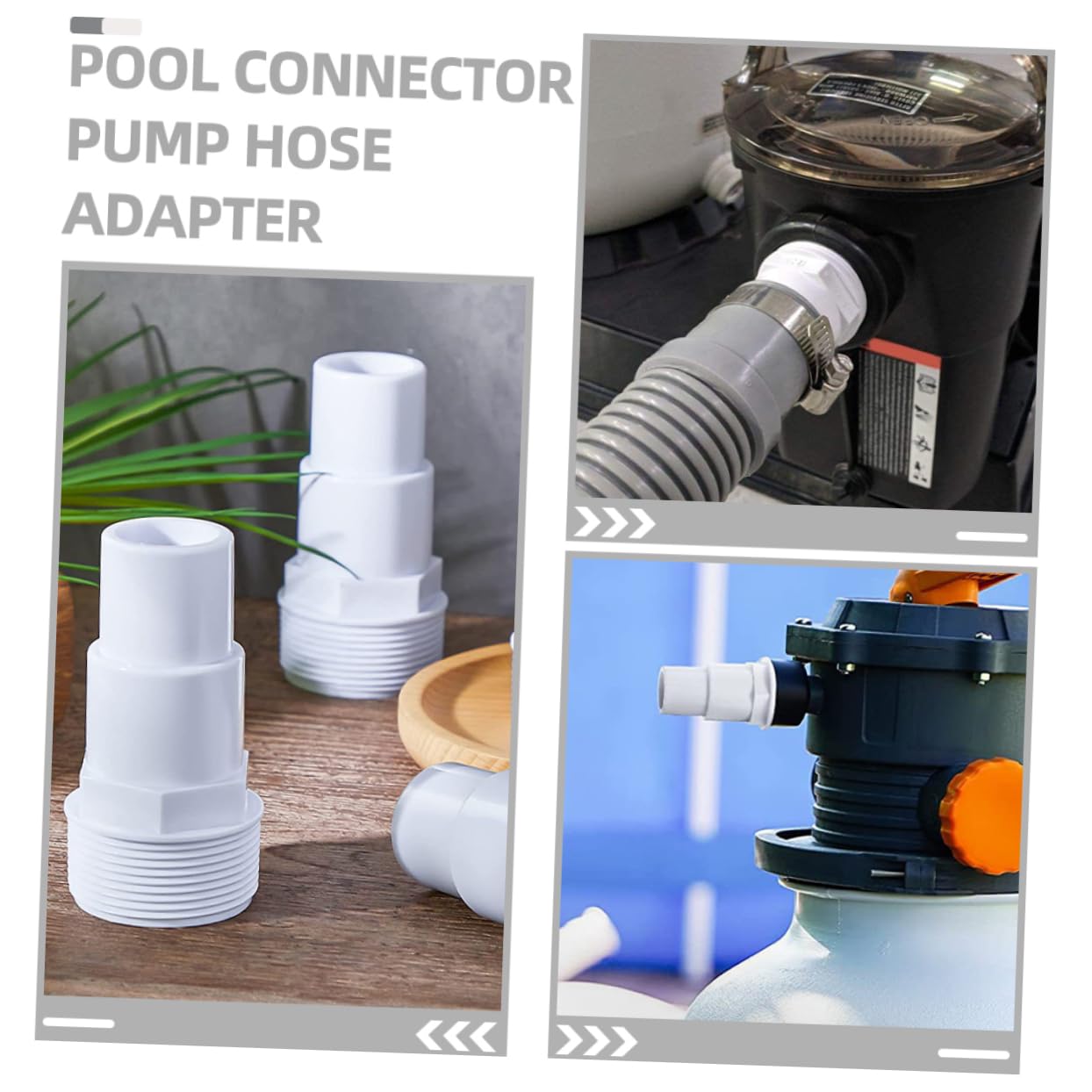 INOOMP 15piezas Adaptador De Conexión para Bomba De Piscina Conector De Manguera Rosca Accesorios Duraderos para Filtración De Piscinas Fácil Instalación y Uso