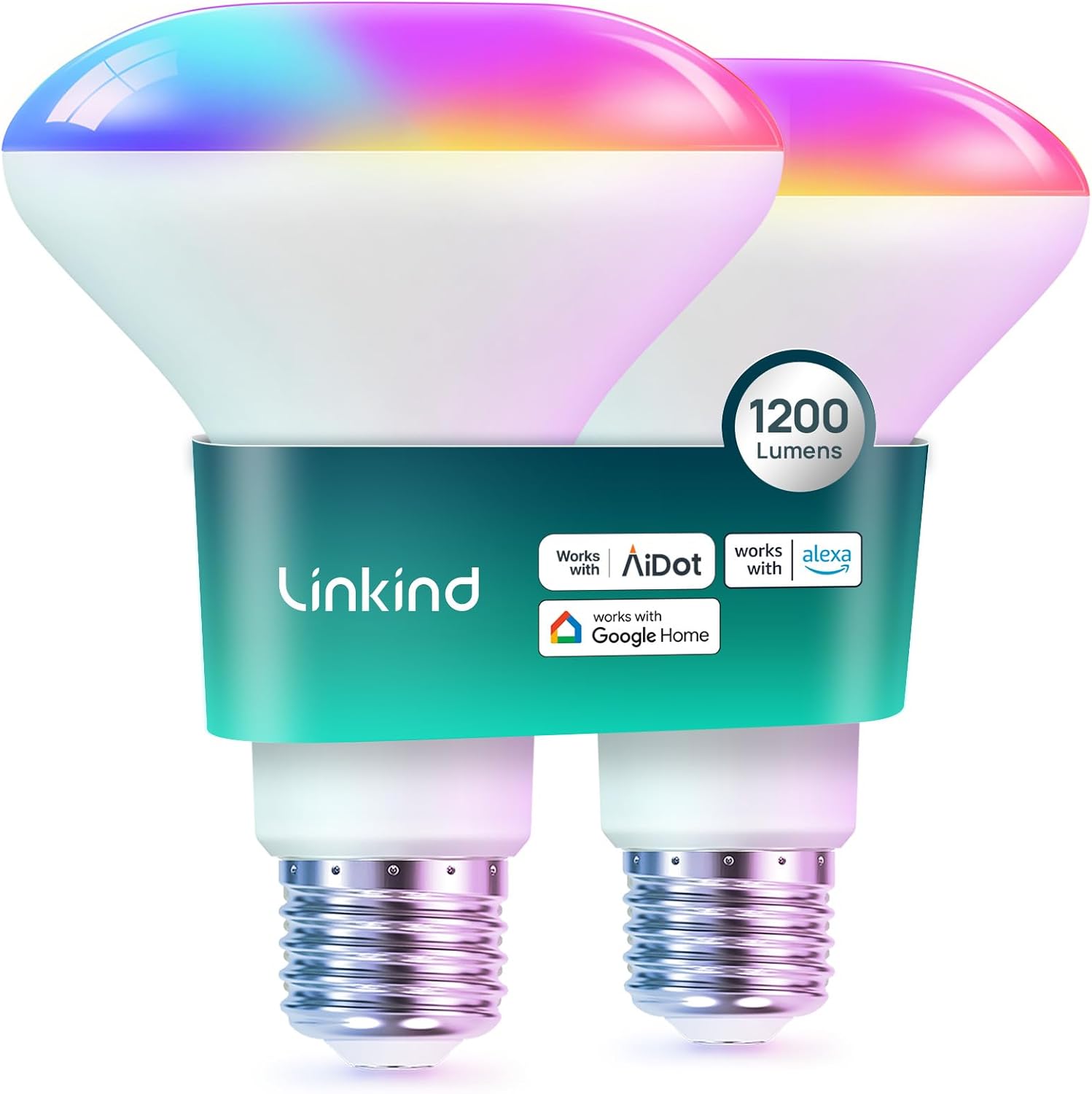 Linkind BR30 Smart Light Bulbs,1200LM Smart Flood Light Bulbs Compatible with AiDot App, Alexa, Google Home, E26 RGBTW Recessed Color Changing Bulbs, 2.4GHz WiFi Only, LED Light Bulbs 14W=85W,2Pack Linkind BR30 Smart Light Bulbs,1200LM Smart Flood Light Bulbs Compatible with AiDot App, Alexa, Google Home, E26 RGBTW Recessed Color Changing Bulbs, 2.4GHz WiFi Only, LED Light Bulbs 14W=85W,2Pack