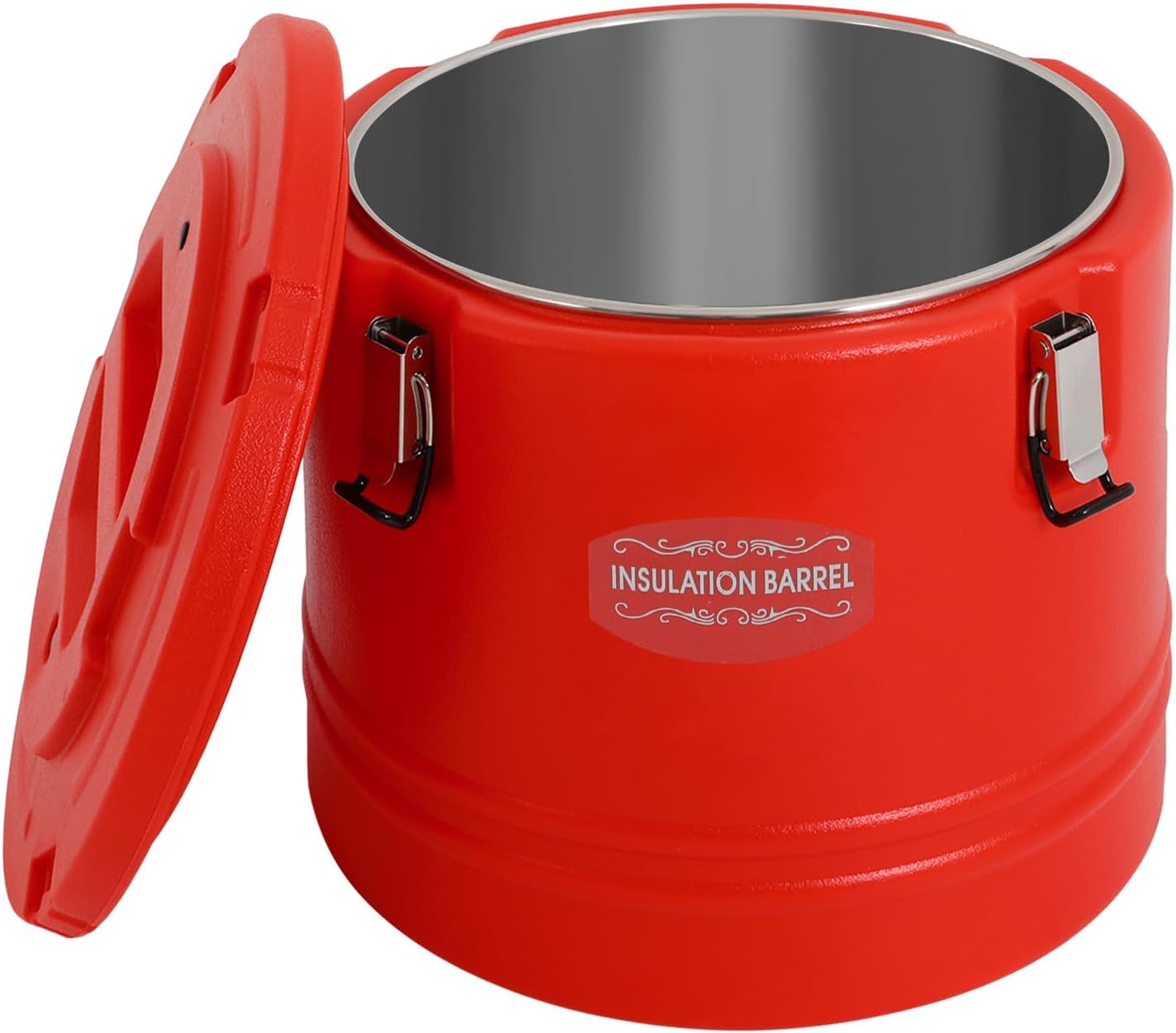 Commercial Insulated Food Container, 32QT/8Gal Insulated Soup Container Bucket Commercial Food Warmer Insulation Barrel for Hot or Cold Food for Restaurant, Canteen, Home (Red) Red 32QT 8Gal
