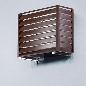 Air Conditioner Fence -Air Conditioner Covers For Outside Units, Split Air Conditioner Covers,Aluminum Alloy AC Privacy Screen,Trash Can Enclosure-Multiple SpecificationsColorBrown with top,S