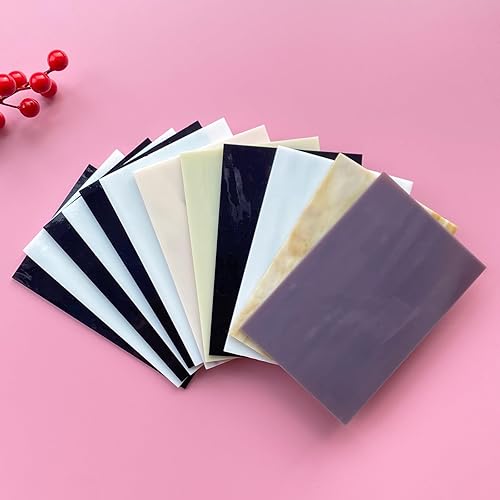 Miniatura 23 de ILLUCKAI 12 hojas de vidrieras fusibles COE 96, suministros de vidrio fundido de 4 x 6 pulgadas, selección azul y morado, suministros de fusión