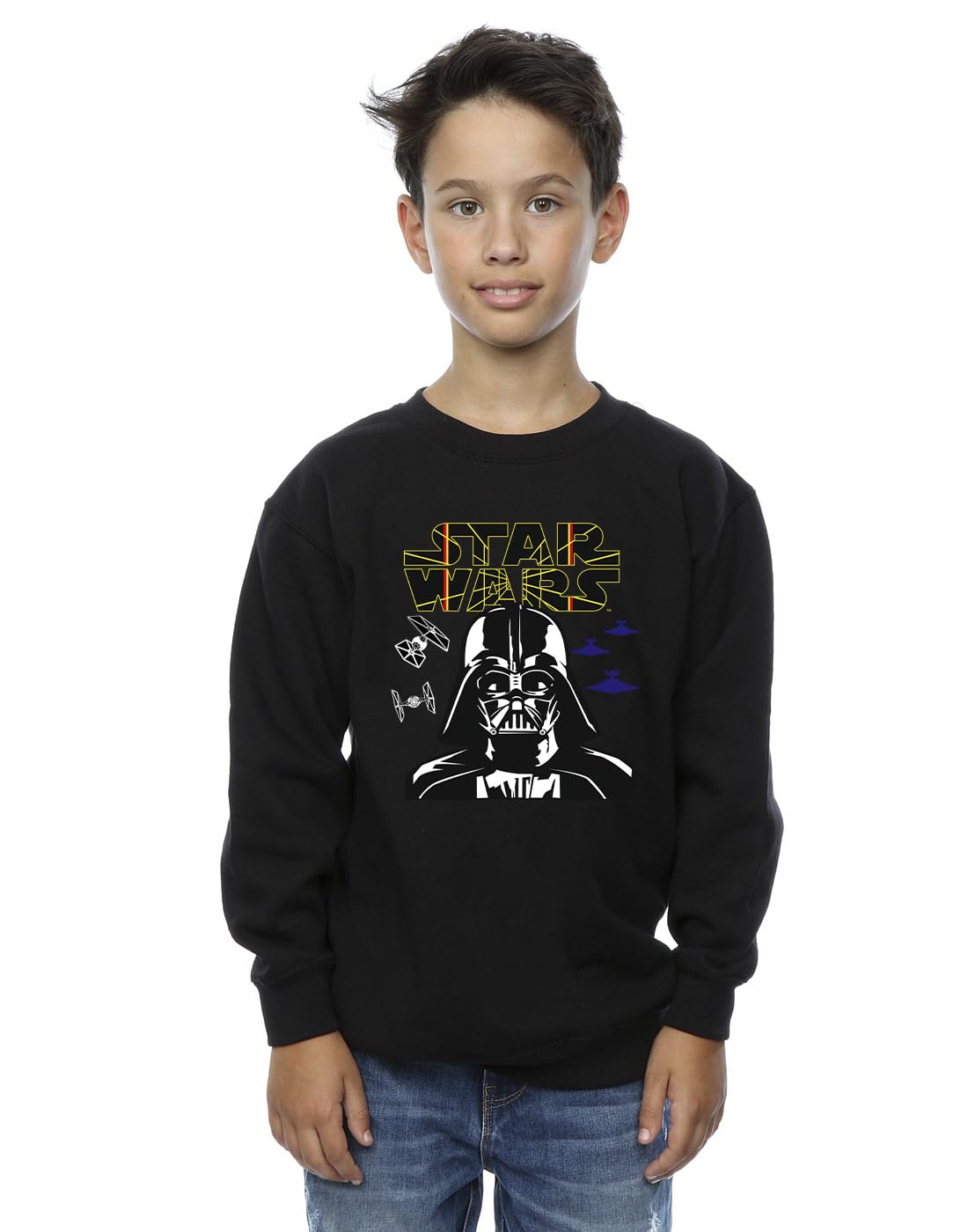 Absolute Cult Boys Black Star Wars Darth Vader Comp Logo Sweatshirt 5-6 Years