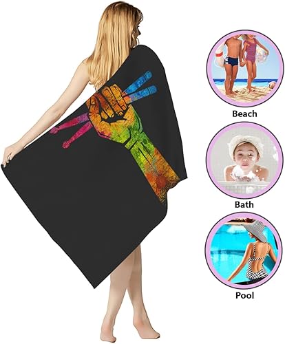 Miniatura 5 de Drum Musiccian Drumstick Drummer - Toalla de playa de microfibra sin arena, secado rápido, súper absorbente, toallas grandes de gran tamaño, manta