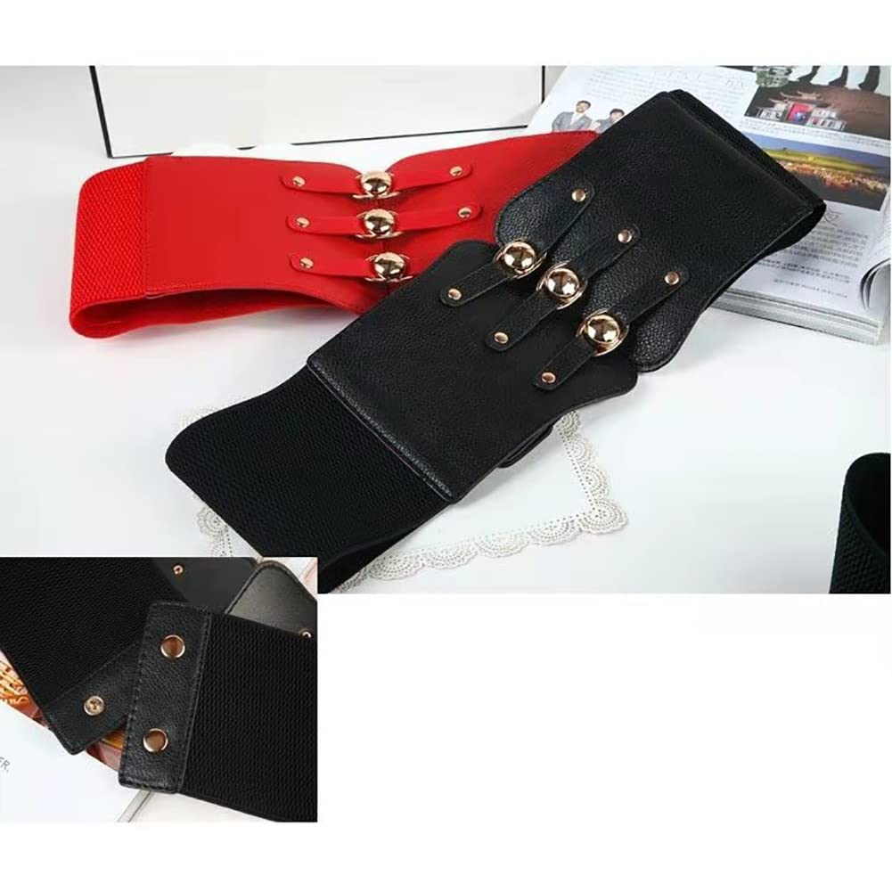 HANERDUN Elastisch korset voor dames, veterriem, retro riem, Tied Waspie riem, heupriem, rood, S