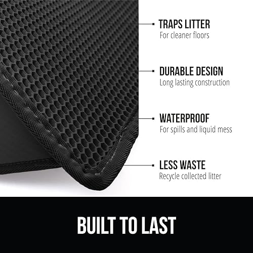 Miniatura 2 de Gorilla Grip - Alfombra para suciedad de gatos, diseño de panal y dos capas que atrapa la arena, suave, para interiores, trampa de alimentación,