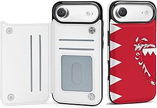 Bahrain Flag Bahraini Emblem Compatible with iPhone 17/17 Air/17 Pro/17 Pro Max Phone Case Fashion Card Holder Wallet Flip Cover