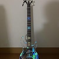 Amazon | LEDライト付き透明アクリルベース エレキギター, マルチ