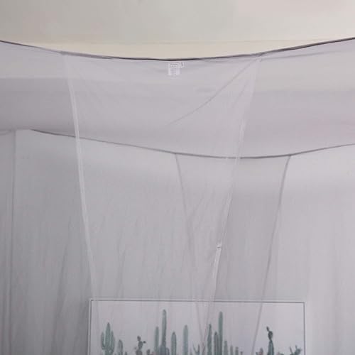 Miniatura 6 de Mengersi Cortinas elegantes con dosel de 4 postes en las esquinas para cama matrimonial, Queen, King, mosquitera adecuada para interiores y