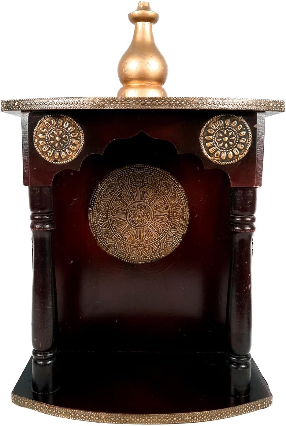 Apka Mart The Online Shop Pooja Mandir | Home Temple Wooden Wall Mounted | Hanging Puja Stand/Unit Big with Detachable Gumbad - for God, House, Puja Ghar, Office & Shop - 18 Inch