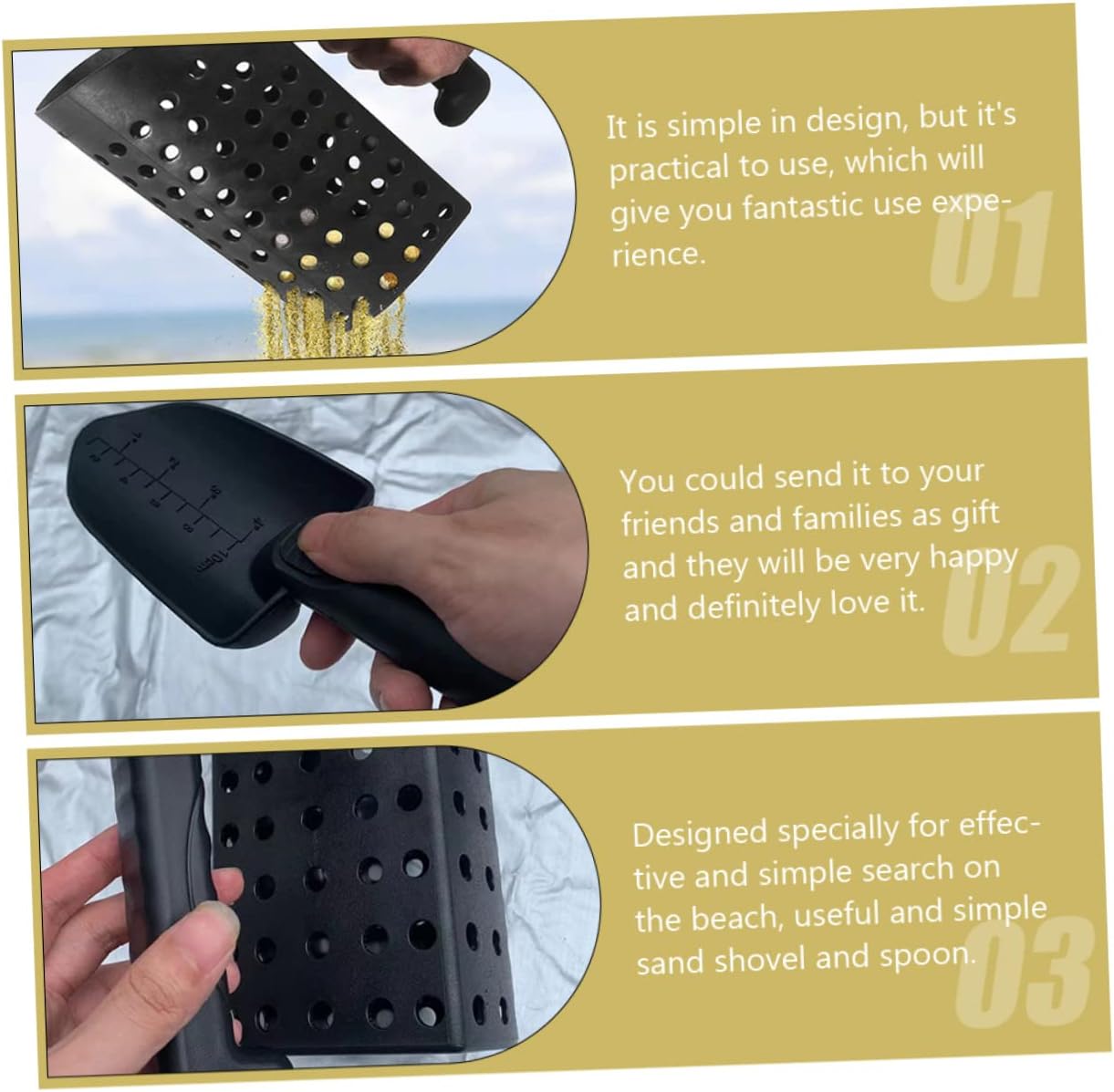 1set Portable Sand Scoop Shovel Kit for Treasure Hunting Detecting Tool for Beach and River Easy Sifting Shovel for Quick Treasure Discovery for
