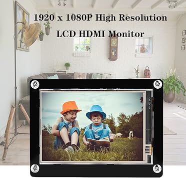 3.5 Inch IPS Touchscreen LCD Monitor, High Resolution 320x480 to 1920x1080, Wide Viewing Angle Display for DIY Projects and PC, with Acrylic Case