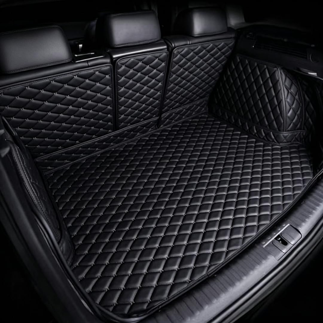 ZJXQM Car Trunk Protector Mat for Mitsubishi Zinger 7seats 2008-2016, Rear Trunk Waterproof Wear-Resistant Mats Protector Interior Accessories,Black