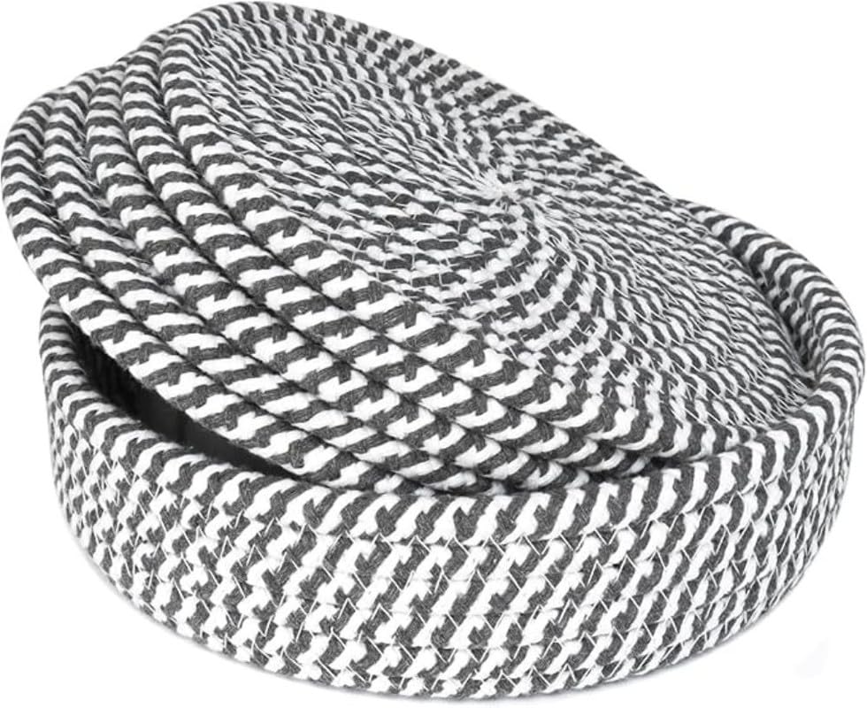 Image of Mansa for Hot Dishes, Pots and Pans, Hot Pads with Storage Basket, Pot Holders for Kitchen, Heat Resistant Mat Protect Counter Home Essentials, Farmhouse Decor (Pack of 5 with Cover) Black White