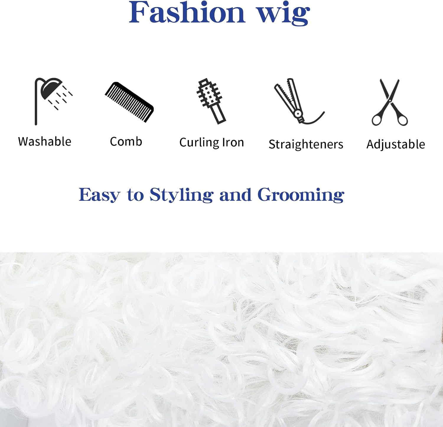 White Thick Long Beard Christmas Party Dress up as Santa Claus White Fancy Dress Costume Long Moustache Santa Beard Costume on Christmas Party