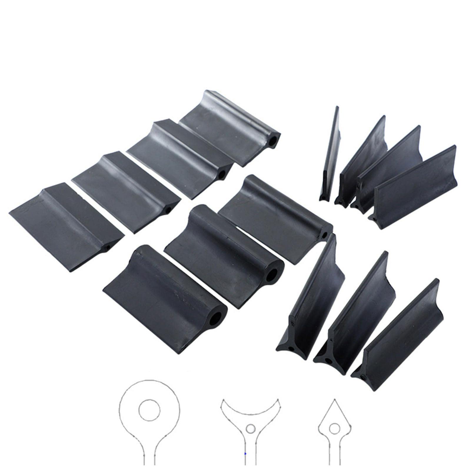 Almohadilla de pulido de goma, 14 piezas/juego de bloques de lijado cóncavos convexos de contornos flexibles, almohadilla de agarre de lijado con detalle para lijado convexo y cóncavo, herramientas de