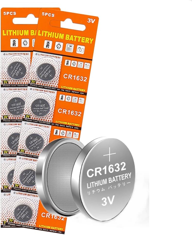 Cotchear 10Pcs CR1632 Button Battery 3V CR1632 Coin Cell