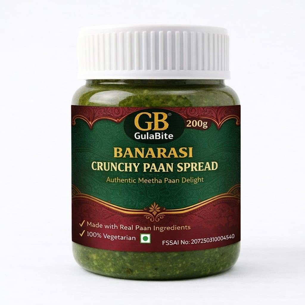 GulaBite Banarasi Crunchy Paan Spread 200g | Sweet & Refreshing | Authentic Paan Flavor with Crunchy Texture | Ideal for Toast, Cakes & Desserts-image-45