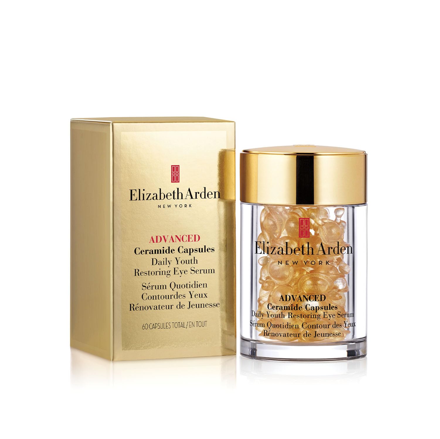 Elizabeth Arden - Advance Ceramide, Siero Occhi in Capsule con Ceramide, Riduce le Rughe Sottili, Ripristina la Giovinezza della Pelle, Dose Singola, Applicarne 1 al Giorno - 60 Capsule