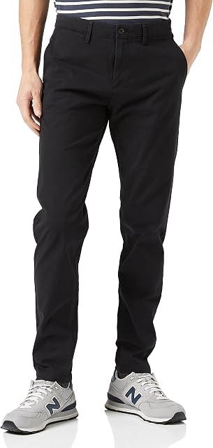 Dockers Men's SMART 360 FLEX CHINO TAPERED Pants, Black (Black 0013), 36W / 32L